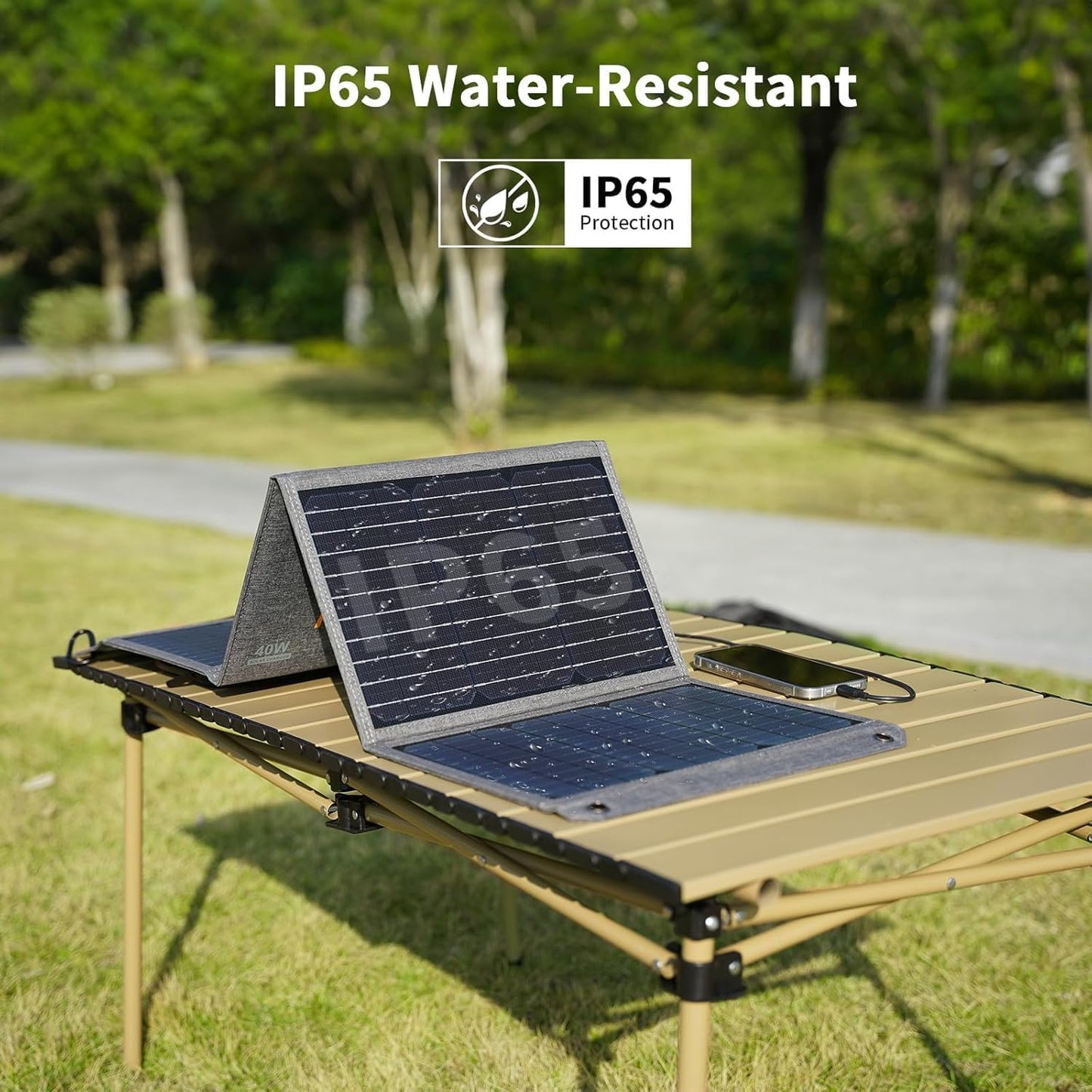 Panou Solar Portabil MHPOWOS 40W – Încărcare USB‑C / USB‑A / DC, Pliabil, Ușor, Waterproof IP65, Ideal pentru Camping & Călătorii