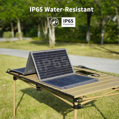 Panou Solar Portabil MHPOWOS 40W – Încărcare USB‑C / USB‑A / DC, Pliabil, Ușor, Waterproof IP65, Ideal pentru Camping & Călătorii