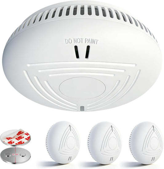 Set 3 Detectoare de Fum DAYTECH – Baterie 10 Ani, Montaj Magnetic, Certificare TÜV Rheinland, Alarmă 85 dB, Test & Mute