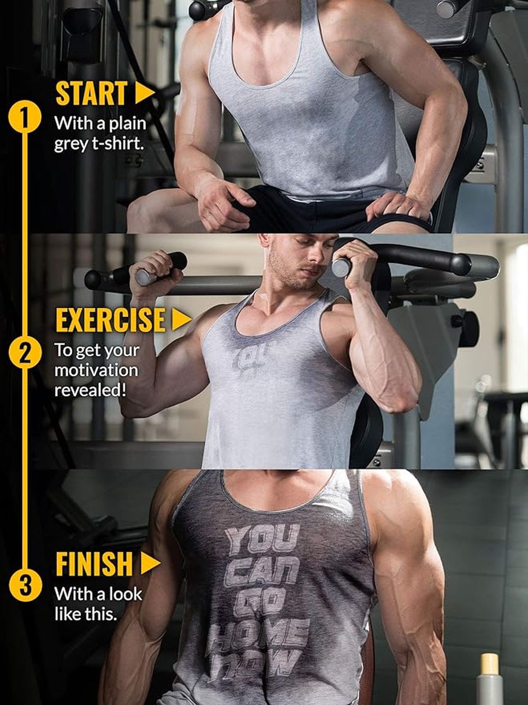 Maiou Fitness Bărbați Actizio – Activat de Transpirație, Motivațional, Ultra-Confortabil, Ideal pentru Gym & Antrenamente Intense
