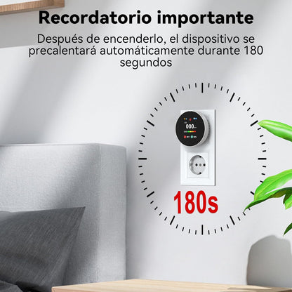 Detector 4‑în‑1 CO & Gaz CHZHVAN – Cuplare la Priză, Afișaj Digital, Senzor Temperatură & Umiditate, Alarmă Sonoră Puternică