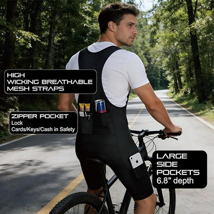 Pantaloni Ciclism cu Bretele CEROTIPOLAR – Bazon Long‑Distance, 5 Buzunare, Material Respirabil, Uscare Rapidă, UPF50+