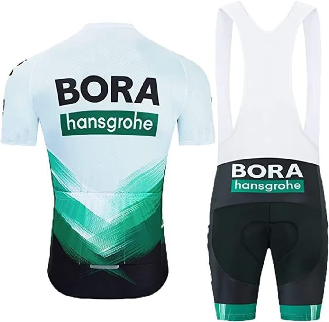 Set Ciclism Bărbați Moxilyn – BORA Tricou Vară + Pantaloni cu Bazon 9D Gel, Material Respirabil, Ideal pentru MTB & Șosea (3XL)