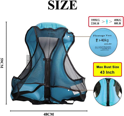 🌊 Vestă Gonflabilă pentru Înot, Snorkeling, Kayak, Pescuit – VENNERLI, Adult, Albastru