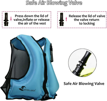 🌊 Vestă Gonflabilă pentru Înot, Snorkeling, Kayak, Pescuit – VENNERLI, Adult, Albastru