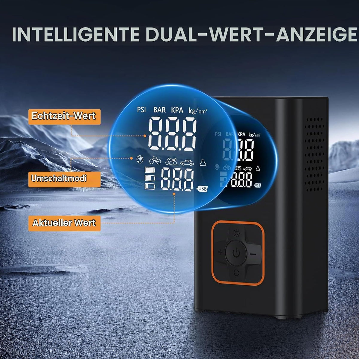 🔧 Compresor Electric Portabil Hisewen, 150 PSI, 4000 mAh