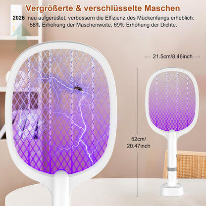 ⚡ Paletă Electrică Anti-Insecte YOUBST 5000V, 2‑în‑1 cu UV & Stație de Încărcare USB‑C