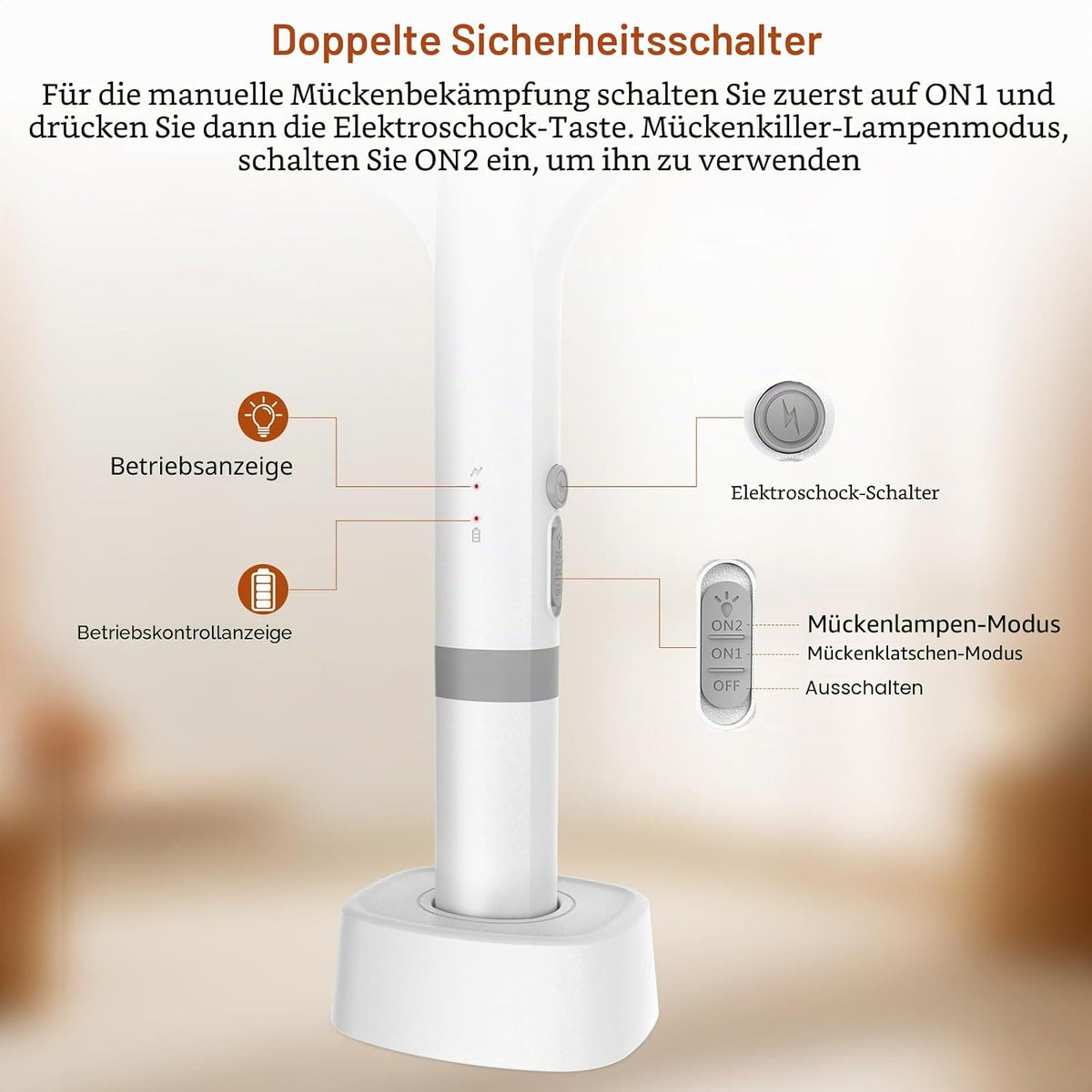 ⚡ Paletă Electrică Anti-Insecte YOUBST 5000V, 2‑în‑1 cu UV & Stație de Încărcare USB‑C