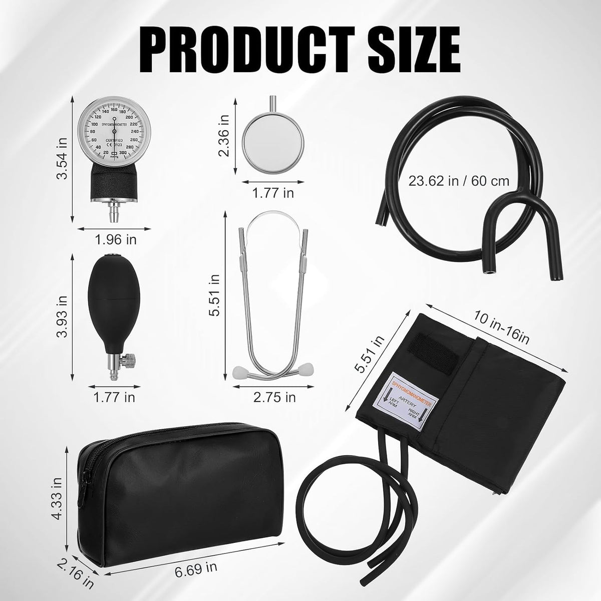 🩺 Aparat Manual de Măsurare a Tensiunii Healifty + Stetoscop, Manșetă 22–32 cm