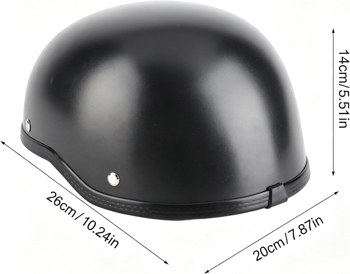 🏍️ Cască Moto Half‑Shell Retro, Mat Negru, GRP + ABS, Cu Cataramă Quick‑Release, Mărime Mare (56–64 cm)