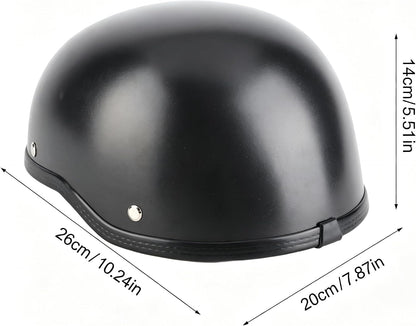 🏍️ Cască Moto Half‑Shell Retro, Mat Negru, GRP + ABS, Cu Cataramă Quick‑Release, Mărime Mare (56–64 cm)