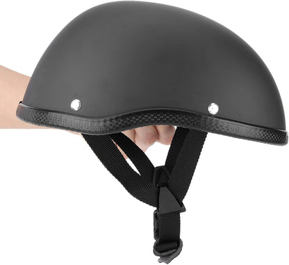 🏍️ Cască Moto Half‑Shell Retro, Mat Negru, GRP + ABS, Cu Cataramă Quick‑Release, Mărime Mare (56–64 cm)
