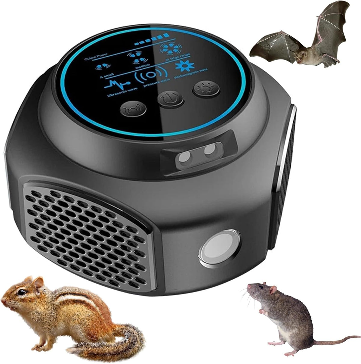 🚫🐭 Repelent Ultrasonic 360° ALLILUYAA, Anti‑Șoareci, Anti‑Gândaci, Anti‑Furnici, Cu LED, Acoperire 300 ft²