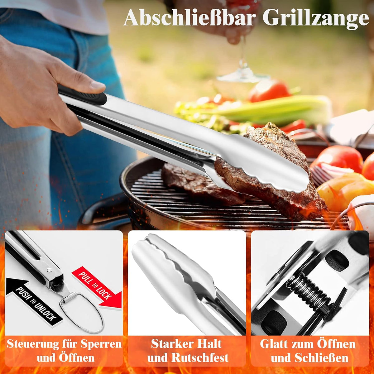 🍖 Set Ustensile BBQ Grilliance 30 piese, Oțel Inoxida0bil, Heavy‑Duty, Geantă Transport, Covoraș Grill, Cadou Ideal pentru Bărbați