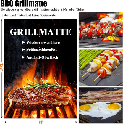 🍖 Set Ustensile BBQ Grilliance 30 piese, Oțel Inoxida0bil, Heavy‑Duty, Geantă Transport, Covoraș Grill, Cadou Ideal pentru Bărbați