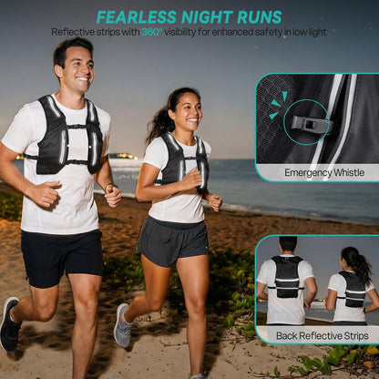 🏃‍♂️ Vestă Hidratantă Trail Running Nextyu, Unisex, Ultra‑Ușoară, 11 Buzunare, 2 Soft Flask 500 ml, Reflectorizantă, Ajustabilă