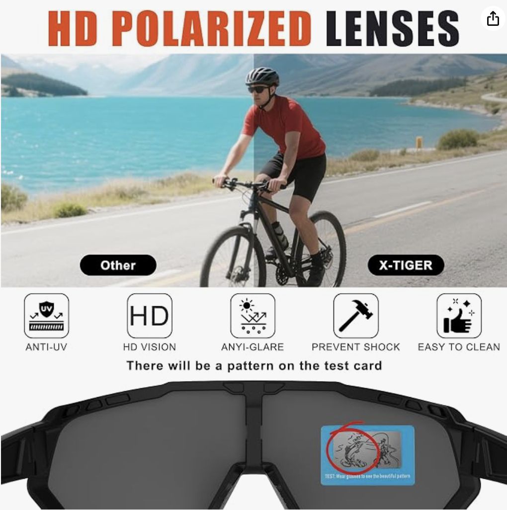 🚴‍♂️ Ochelari Sport X‑TIGER, UV400, 5 Lentile Interșchimbabile, Cadru TR90, Curea & Hook-uri Incluse