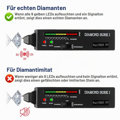 💎 AURIVEE Diamond Tester Pen, Tester Profesional pentru Diamante, Senzor Conductivitate Termică, LED & Buzzer, Detectare Rapidă 0.5s