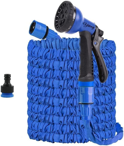 🌿 Furtun Extensibil Yiting 100FT, 3X Magic Hose, Duza 8 Funcții, Fitinguri 1/2'' & 3/4'', Anti‑Îndoire, Albastru