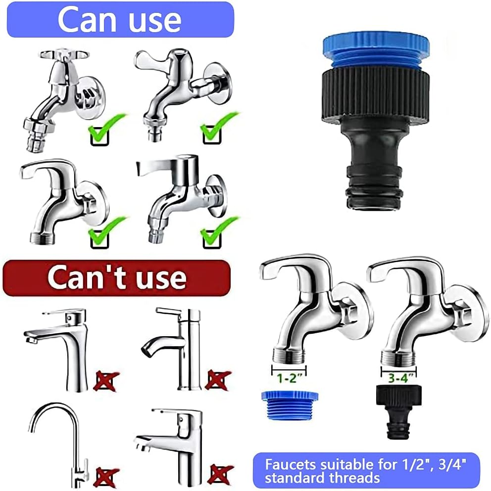🌿 Furtun Extensibil Yiting 100FT, 3X Magic Hose, Duza 8 Funcții, Fitinguri 1/2'' & 3/4'', Anti‑Îndoire, Albastru