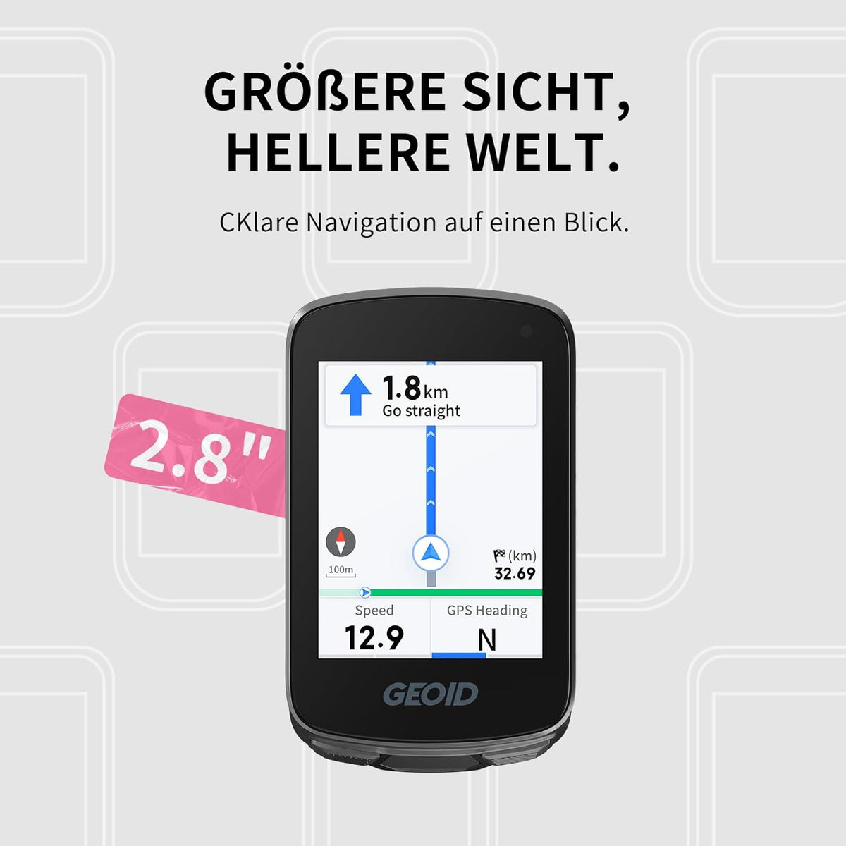 GEOID CC700 Computer GPS pentru Bicicletă, Ecran Color 2.8”, Navigație GPX, ANT+ & Bluetooth, IPX7, Autonomie 15–25h