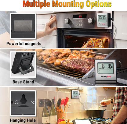 🍖 Termometru Digital pentru Carne TempPro TP16, Sondă Inox, Timer, Alarmă, Acuratețe ±1°C, 0–300°C