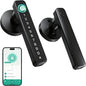 Smart Door Lock 5‑în‑1 cu Amprentă, Cod, Card IC, Cheie, Control Tuya | Aluminiu, 50 Amprente, 50 Coduri, Alertă Baterie, Type‑C