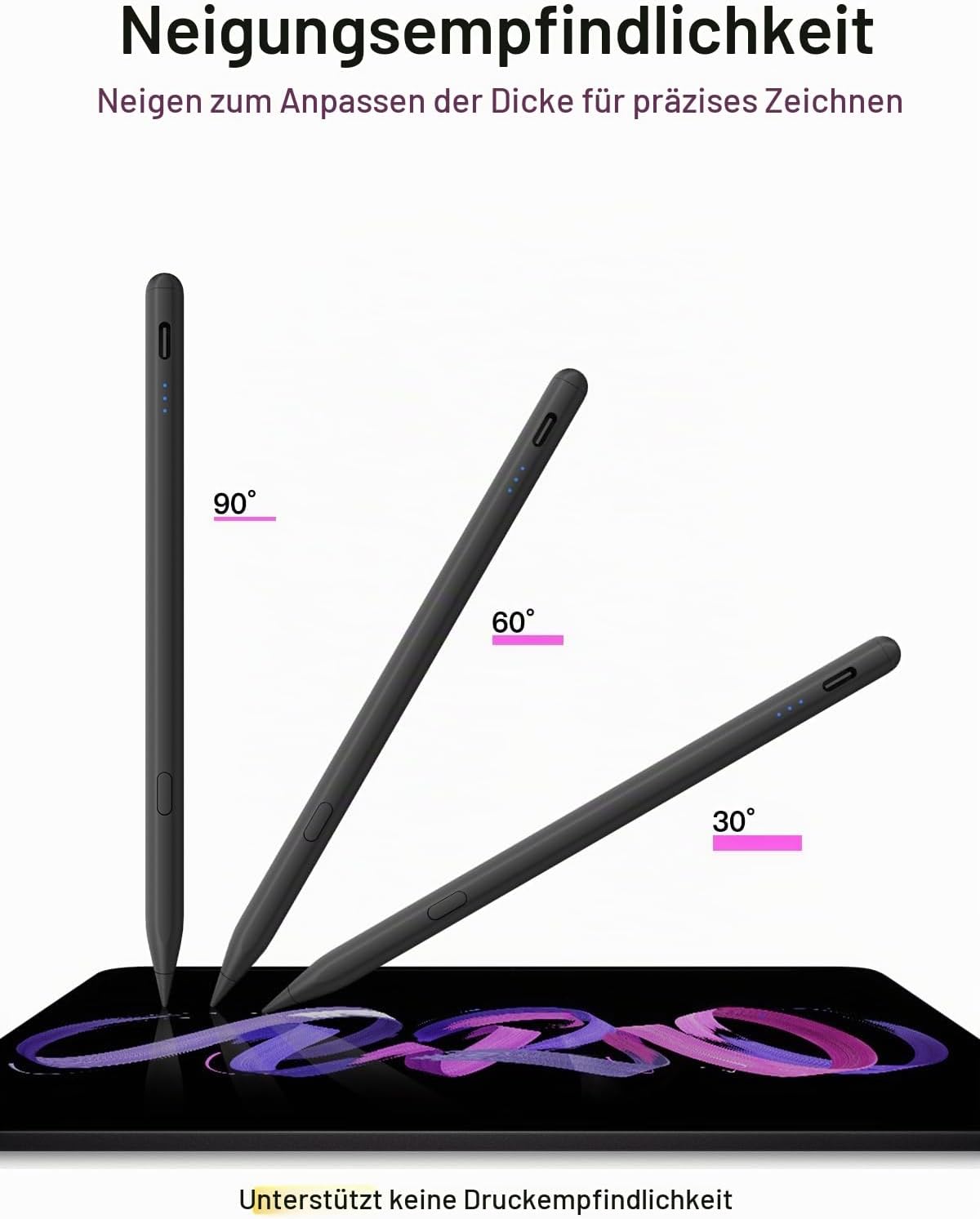 ✏️ Stylus Pen pentru iPad 2018–2026, USB‑C Fast Charge, Palm Rejection, Tilt Sensitivity, Magnetic | KEEPRO