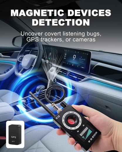 🕵️‍♂️ Detector Camere Ascunse & GPS Tracker Wepai K18, RF/GSM, Laser Lentile, Sensibilitate Ridicată, Portabil