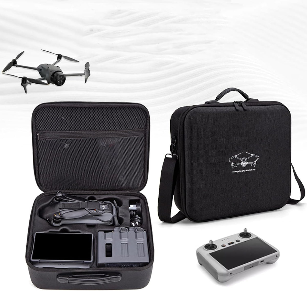 🎒 Geantă Transport DJI Mavic 4 Pro & RC Pro 2, Hard Case, Compartimentare Inteligentă, Protecție Anti‑Șoc