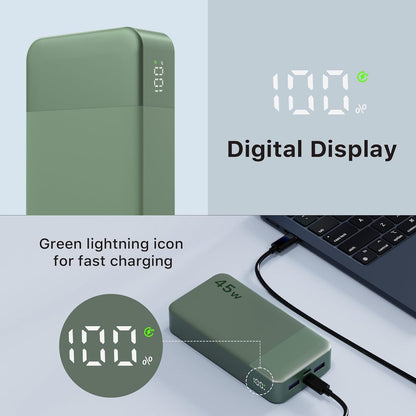 🔋⚡ NOBIS Power Bank 45W Fast Charging, 20000mAh, 4 Porturi, USB‑C PD 3.0, QC 3.0, Afișaj LED