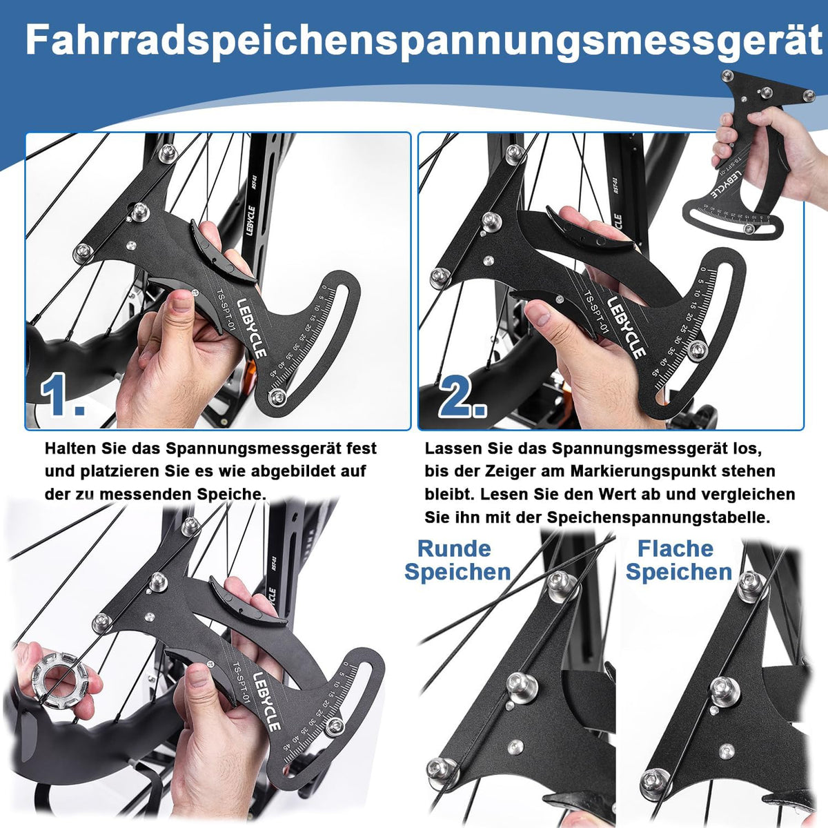 🚴‍♂️🔧 Set 8 Piese Tensiometru Spite Bicicletă, Chei Spite, Unelte Multifuncționale Hanlintk