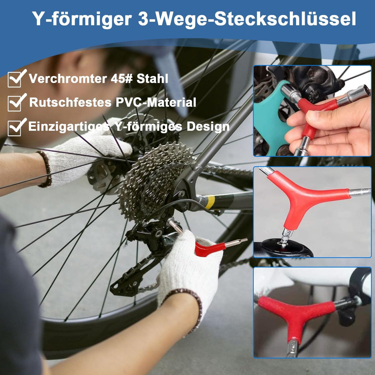 🚴‍♂️🔧 Set 8 Piese Tensiometru Spite Bicicletă, Chei Spite, Unelte Multifuncționale Hanlintk