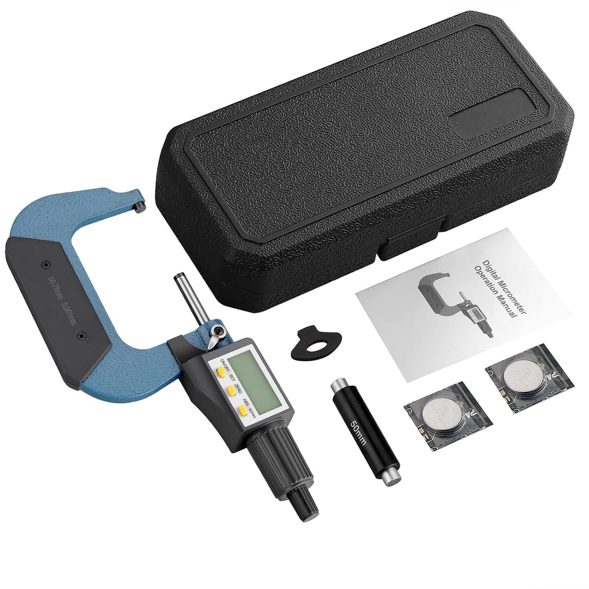 📏 Micrometru Digital AUTOUTLET 50–75mm, 0.001mm, LCD, Precizie Ridicată, ABS + Oțel Inoxidabil