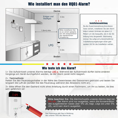 🔥 Detector de Gaz Natural, GPL & Gaz Metan cu Alarmă Acustică – Senzor de Siguranță pentru Bucătărie