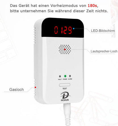 🔥 Detector de Gaz Natural, GPL & Gaz Metan cu Alarmă Acustică – Senzor de Siguranță pentru Bucătărie