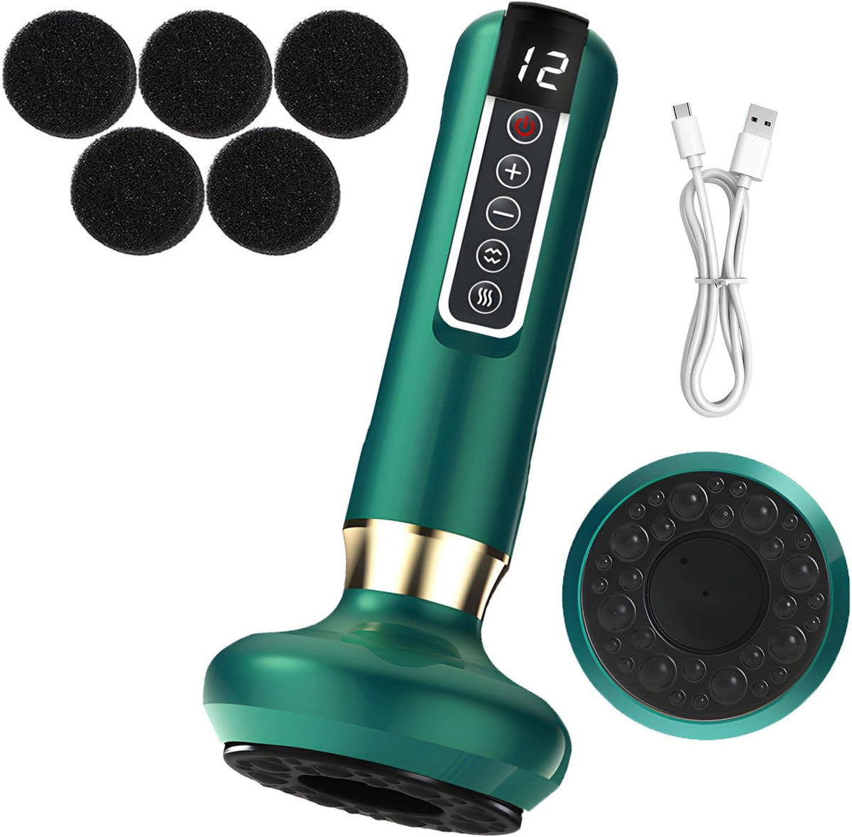 Aparat Anticelulitic Electric cu Vacuum & Infraroșu – 12 Niveluri, 4 Moduri | Lifting, Drenaj, Fermitate – Picioare, Abdomen, Brațe
