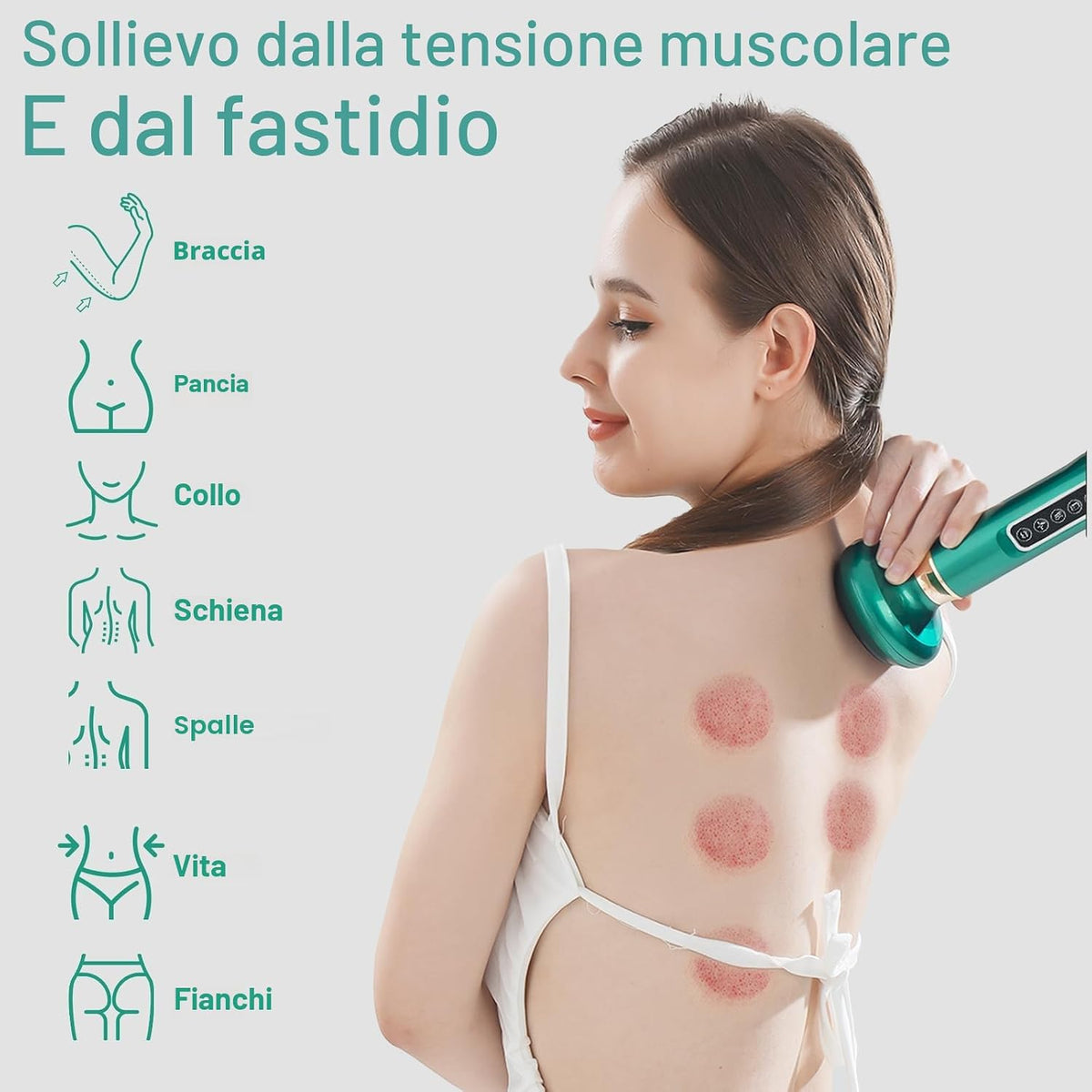 Aparat Anticelulitic Electric cu Vacuum & Infraroșu – 12 Niveluri, 4 Moduri | Lifting, Drenaj, Fermitate – Picioare, Abdomen, Brațe