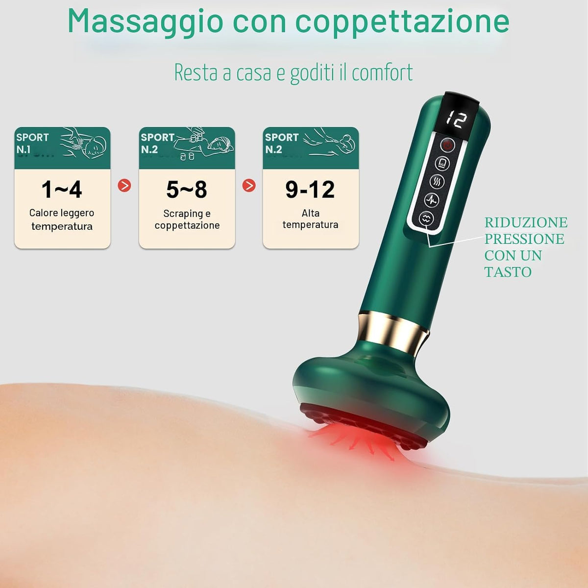 Aparat Anticelulitic Electric cu Vacuum & Infraroșu – 12 Niveluri, 4 Moduri | Lifting, Drenaj, Fermitate – Picioare, Abdomen, Brațe