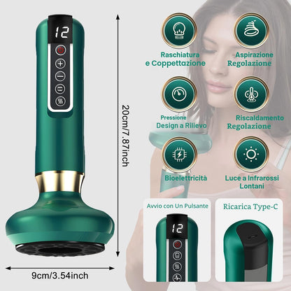 Aparat Anticelulitic Electric cu Vacuum & Infraroșu – 12 Niveluri, 4 Moduri | Lifting, Drenaj, Fermitate – Picioare, Abdomen, Brațe