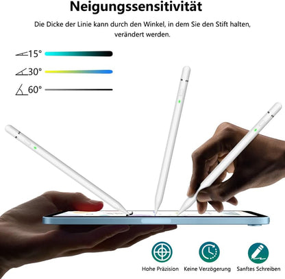 Stylus Pencil 2nd Gen pentru iPad 2018–2026 – Fast Charge 25 min, 13h Autonomie, Palm Rejection, Tilt Sensitivity