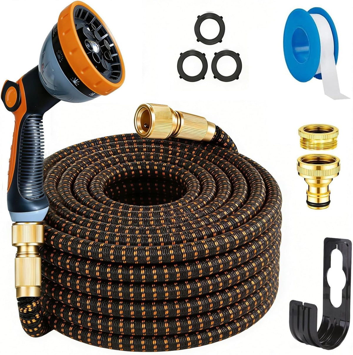 Furtun de Grădină Extensibil 15 m – 10 Funcții, Conectori Metalici, Anti‑Scurgeri, Anti‑Îndoire, 3750D + Latex Triplu