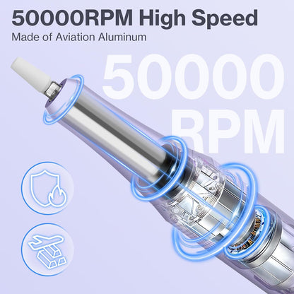 Freză Electrică Unghii 50000 RPM – Profesională, 36W, LCD, Reîncărcabilă, 12 Capete + 36 Benzi, Low Noise – Urbuti