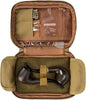 Toc Pipe din Material Cerat – Odour‑Proof, 2 Compartimente Pipe, Suport din Piele, Buzunare Accesorii, Travel Bag – Yarwo