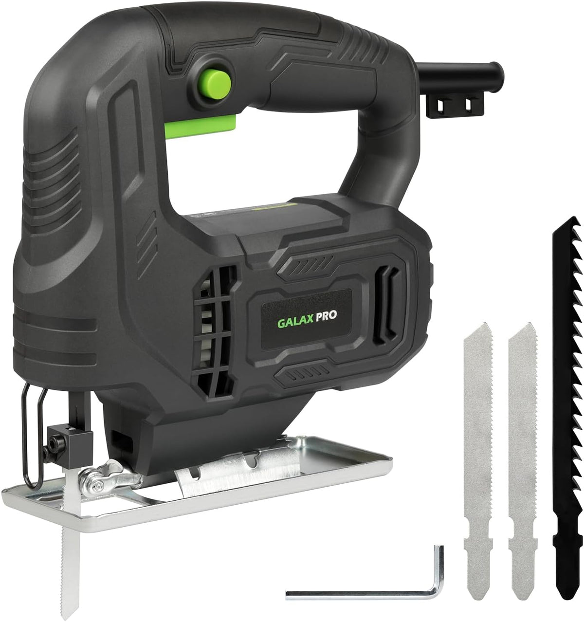 Fierăstrău Pendular 400W GALAX PRO – 3000 SPM, Tăiere ±45°, Viteză Reglabilă, Lame Lemn & Metal Incluse