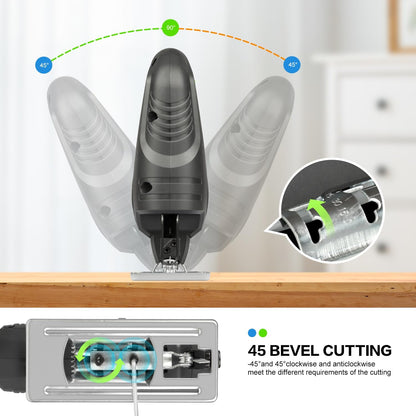 Fierăstrău Pendular 400W GALAX PRO – 3000 SPM, Tăiere ±45°, Viteză Reglabilă, Lame Lemn & Metal Incluse