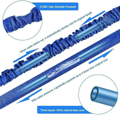 Furtun de Grădină Extensibil 38 m (125ft) – 8 Funcții, Anti‑Scurgeri, 3× Extensibil, Conectori 1/2” & 3/4” – AWXYZ