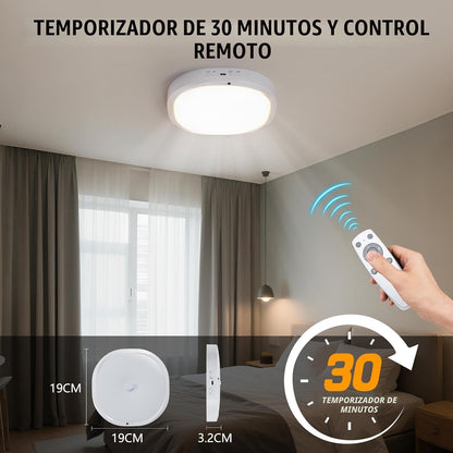 Lampă LED cu Senzor Mișcare 10000mAh – 550LM, 19 cm, Magnetică, Fără Cabluri, 3 Culori, Dimmable, Telecomandă & Timer – Set 2 Bucăți
