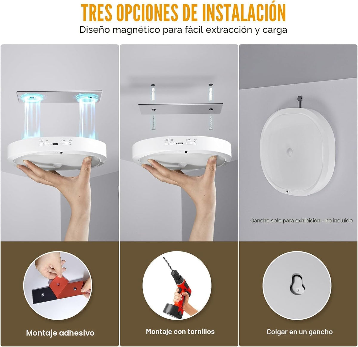 Lampă LED cu Senzor Mișcare 10000mAh – 550LM, 19 cm, Magnetică, Fără Cabluri, 3 Culori, Dimmable, Telecomandă & Timer – Set 2 Bucăți