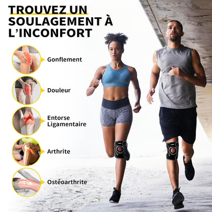 Orteză Genunchi cu Stabilizatori Laterali & Gel Patelar – Compresie, 360° Wrap, Ultraușoară 90 g, ACL/MCL/Artrită – CAMBIVO